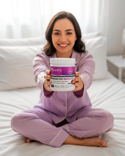 Magnésio + Inositol Sabor Maracuja Purafor 210g Alta Pureza