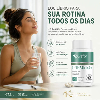 L-Theanina 250mg Purafor 60caps Alta Pureza